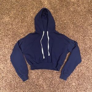 Navy Cropped Hoodie